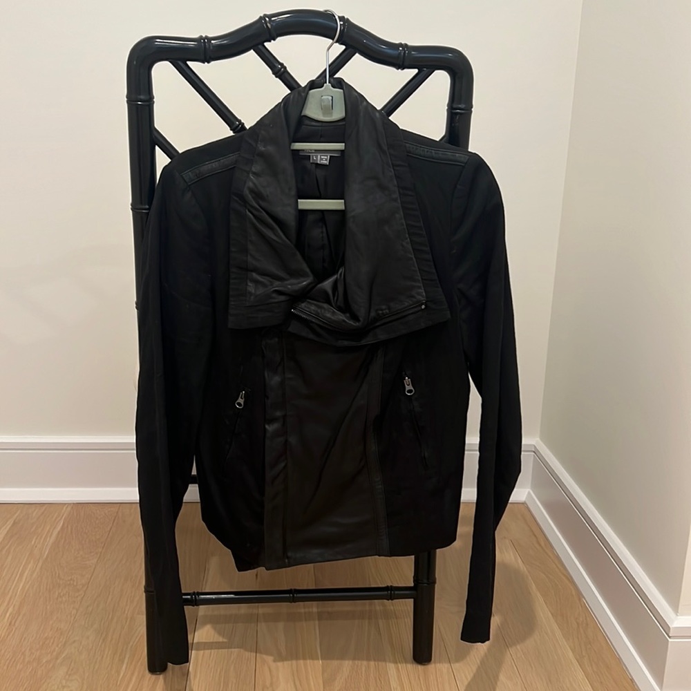 Vince Black Leather Moto Jacket